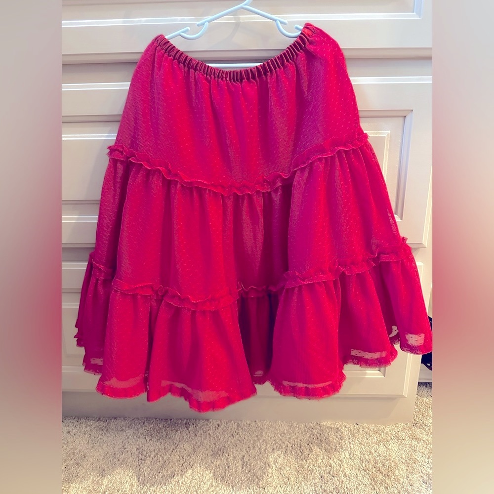 Hanna Andersson Magenta Tulle Skirt  size 140/10 Swiss Dot Tutu Party Holiday